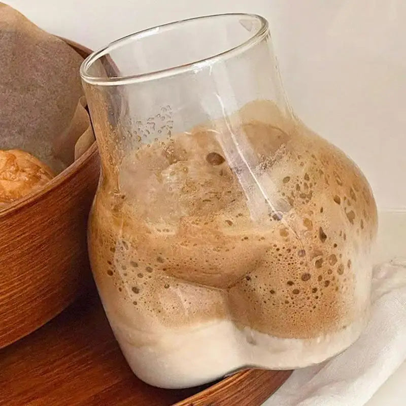Butt Shaped Coffee Mug – 450ml Transparent Borosilicate Glass