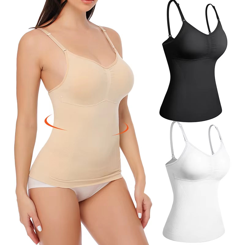 Padded Shapewear Camisole – Tummy Control, Slimming Waist Trainer, Comfortable Seamless Tank Top for Women