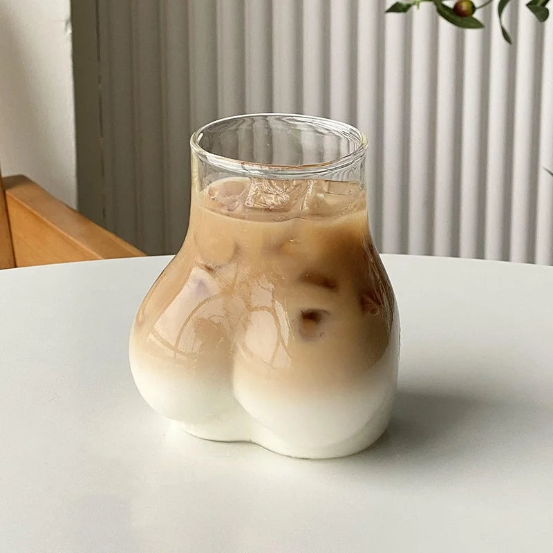 Butt Shaped Coffee Mug – 450ml Transparent Borosilicate Glass