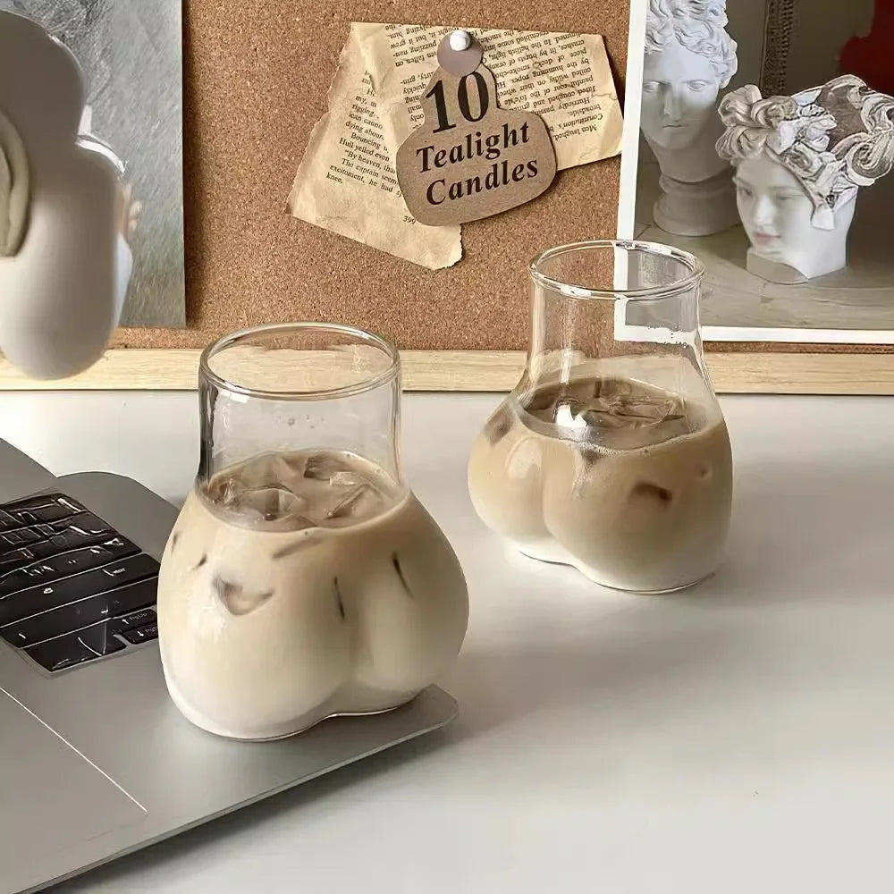 Butt Shaped Coffee Mug – 450ml Transparent Borosilicate Glass