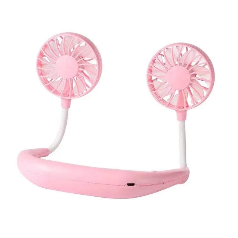 USB Portable Neck Fan – Hands-Free 3-Speed Cooling for Travel, Sports & Home