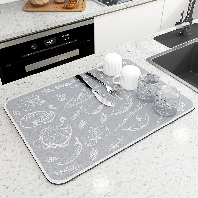Super Absorbent Anti-Slip Coffee & Drying Mat – Quick Dry, Splash Proof Kitchen & Bathroom Pad for Countertops