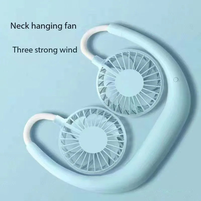 USB Portable Neck Fan – Hands-Free 3-Speed Cooling for Travel, Sports & Home