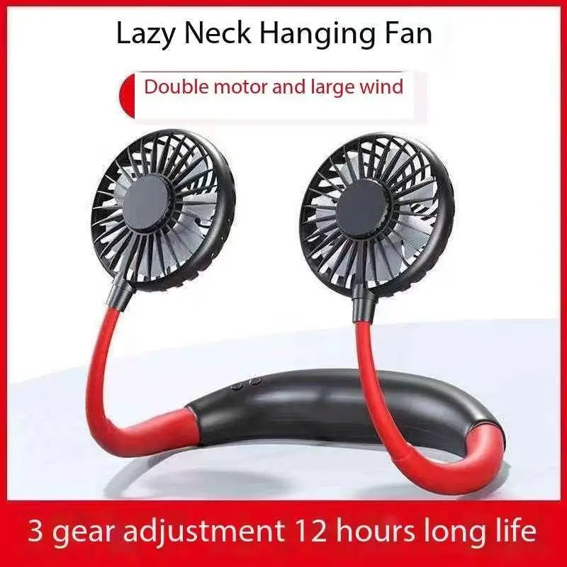 USB Portable Neck Fan – Hands-Free 3-Speed Cooling for Travel, Sports & Home