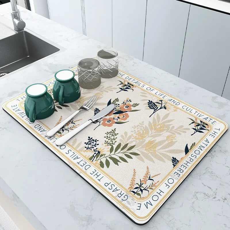 Super Absorbent Anti-Slip Coffee & Drying Mat – Quick Dry, Splash Proof Kitchen & Bathroom Pad for Countertops