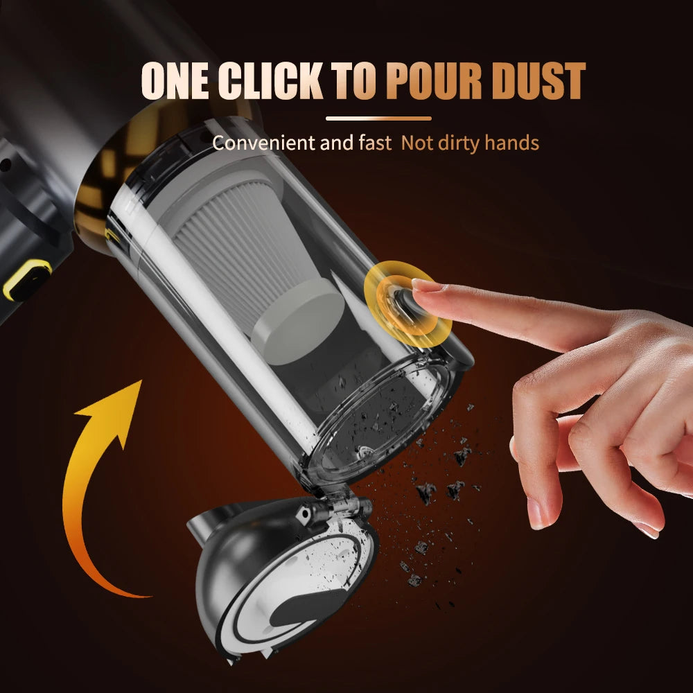 Mini Car Vacuum Cleaner Cordless Powerful Wireless Car Cleaner Handheld Portable Vacuum Cleaner Cleaning Machine