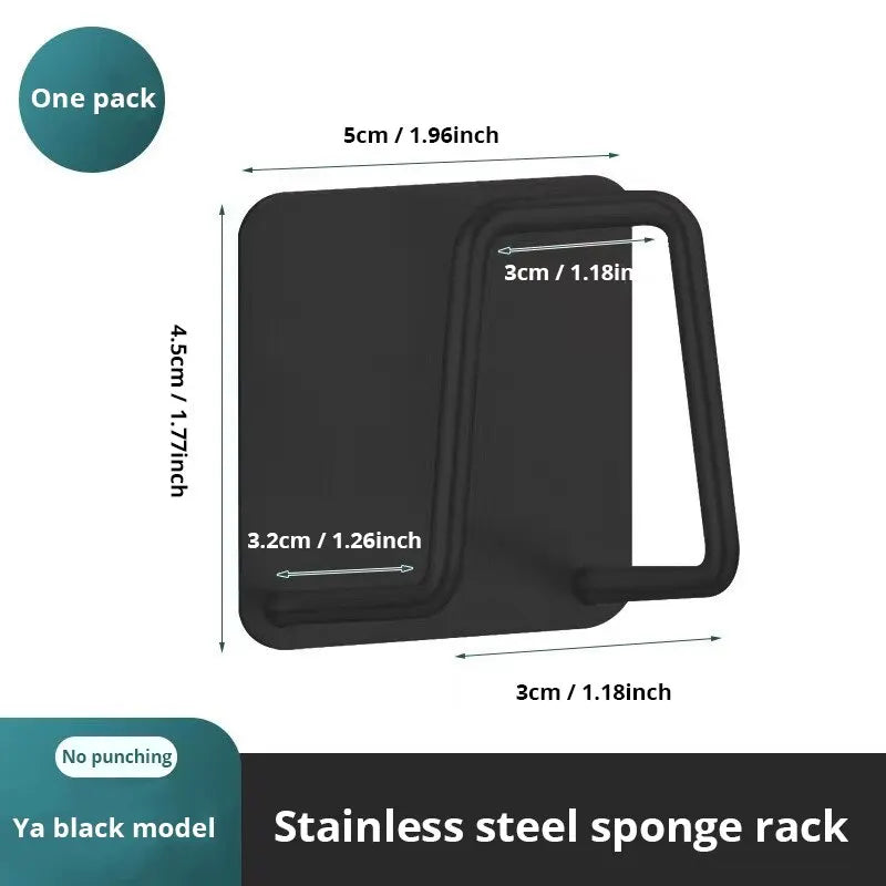 Stainless Steel Sink Sponge Holder – Space-Saving Rack with Drainage
