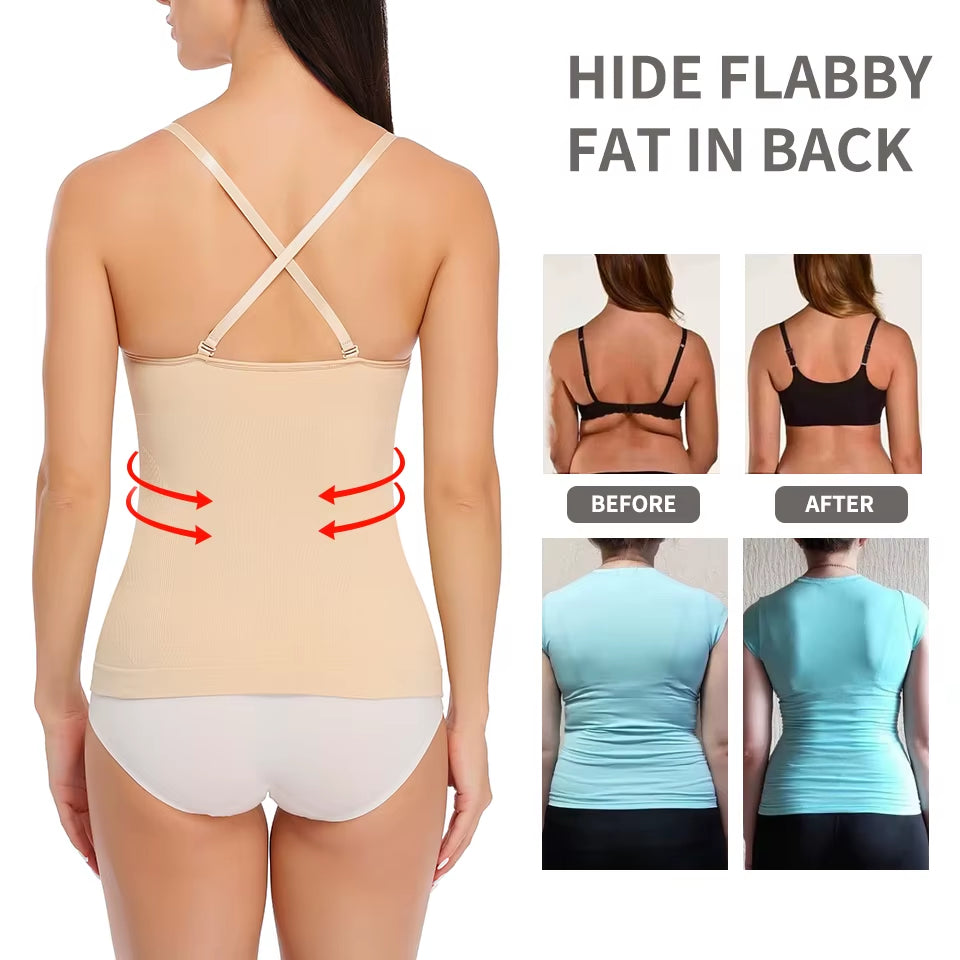 Padded Shapewear Camisole – Tummy Control, Slimming Waist Trainer, Comfortable Seamless Tank Top for Women