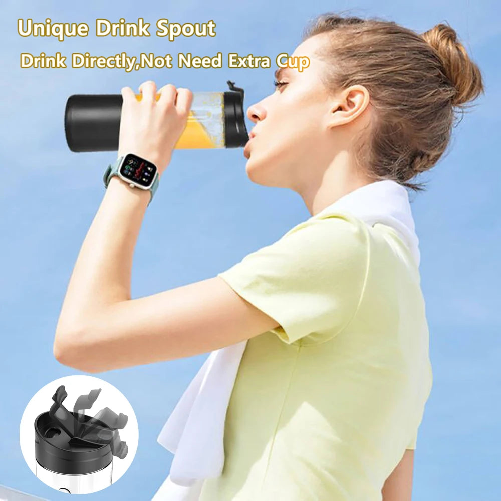 Portable USB Rechargeable Blender – Mini Electric Juicer for Smoothies, Shakes & Fresh Juice (530ml)