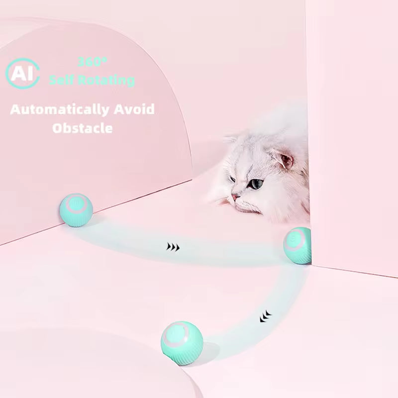 Automatic Rolling Electric Cat Ball Toy – Interactive Self-Moving Trainer for Indoor Cats & Kittens