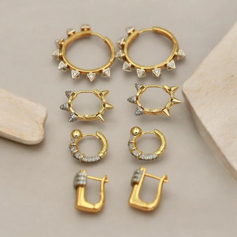 Geometric Crystal Stud Earrings
