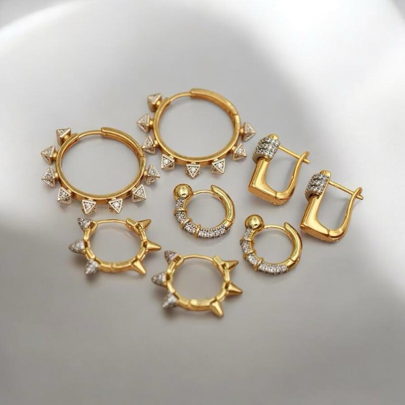 Geometric Crystal Stud Earrings