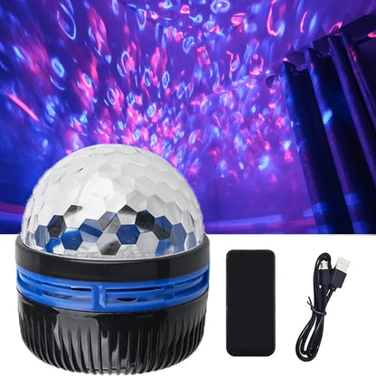 Aurora Galaxy Star Projector – 360° Rotating Ocean Wave & Northern Lights with Remote Control