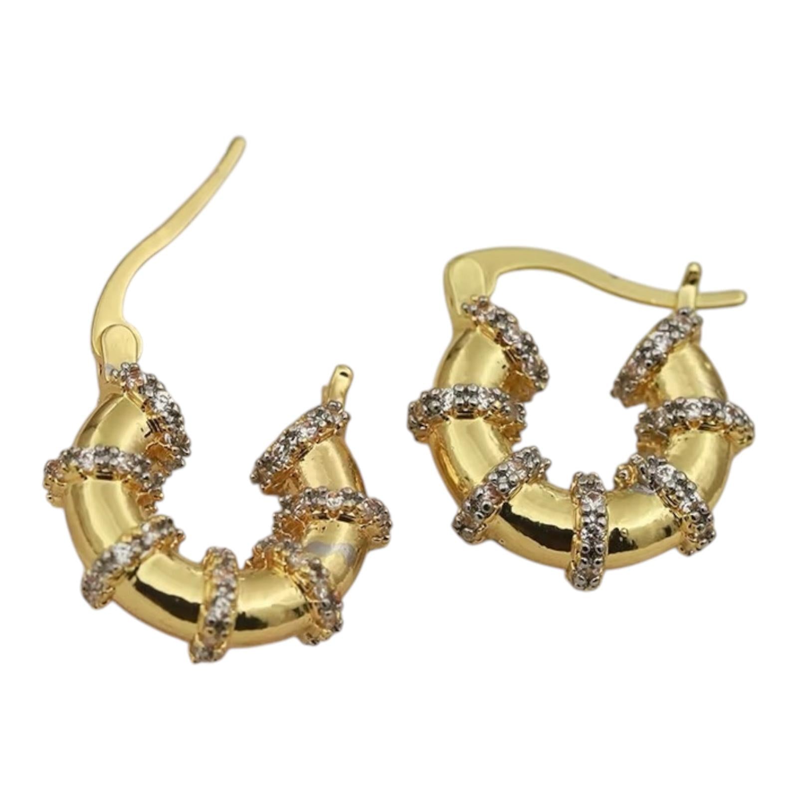 Crystal Geometric Zirconia Earrings