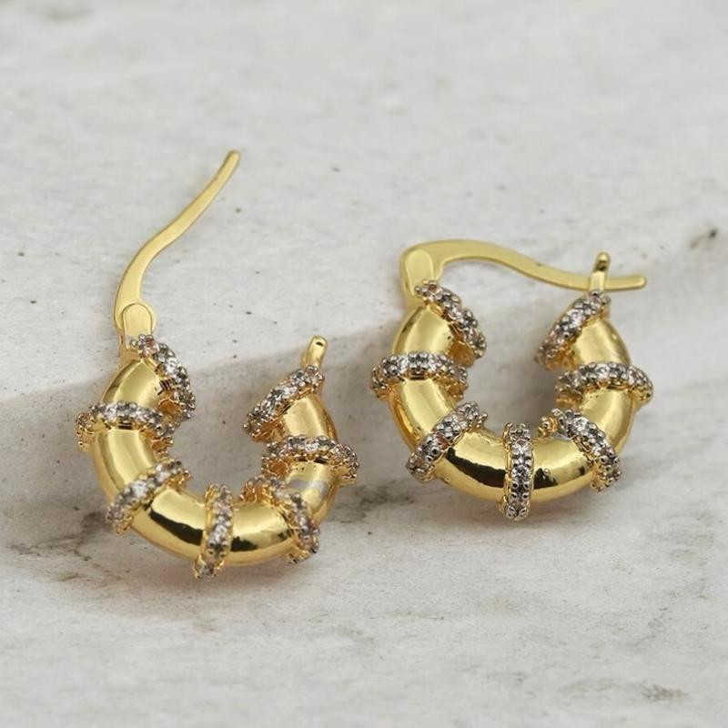 Crystal Geometric Zirconia Earrings