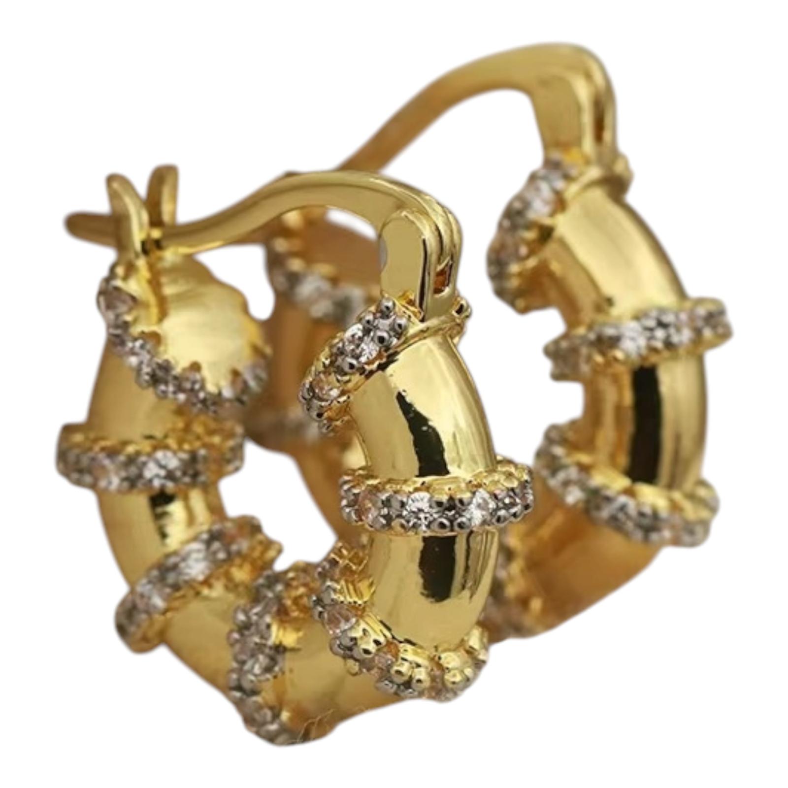 Crystal Geometric Zirconia Earrings