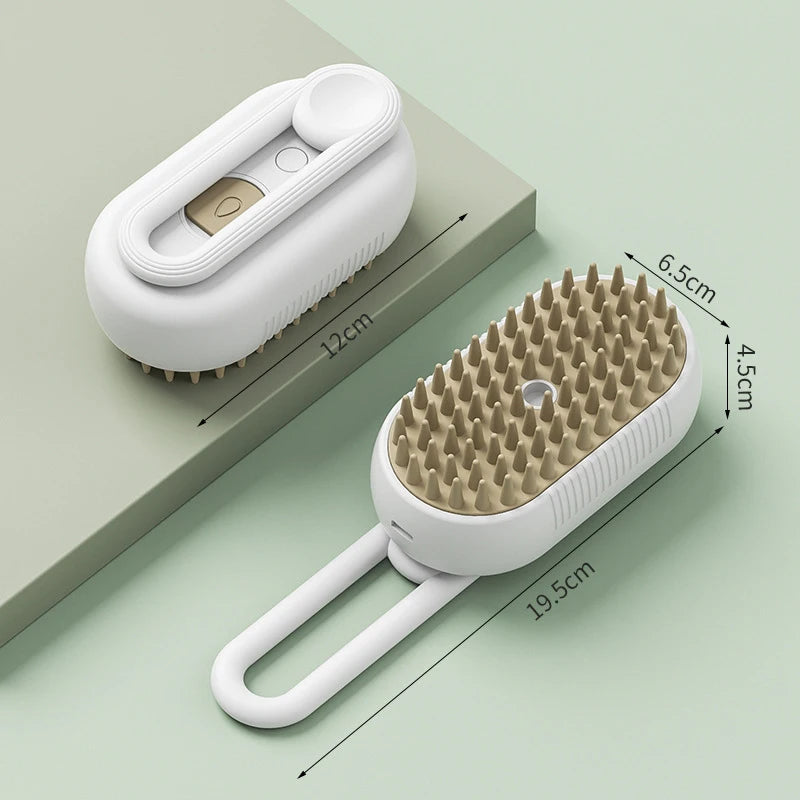 3-in-1 Electric Pet Steam Brush â€“ USB Rechargeable Grooming & Massage Comb for Cats & Dogs (Removes Hair, Cleans, & Shines Coat)