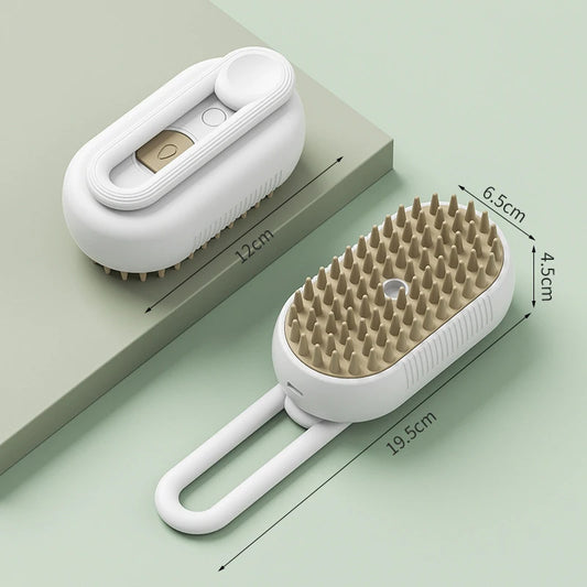 3-in-1 Electric Pet Steam Brush â€“ USB Rechargeable Grooming & Massage Comb for Cats & Dogs (Removes Hair, Cleans, & Shines Coat)