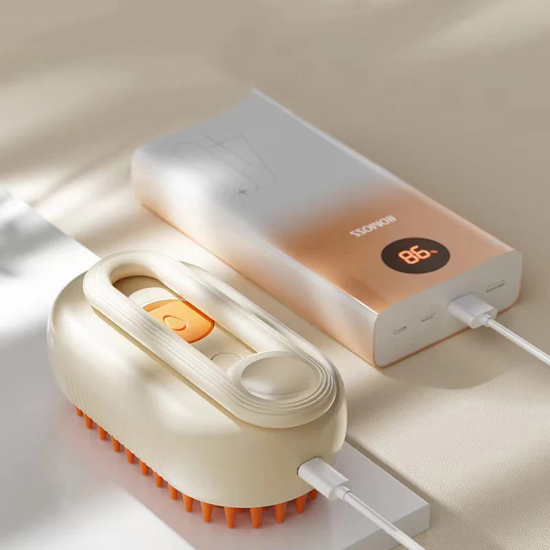 3-in-1 Electric Pet Steam Brush â€“ USB Rechargeable Grooming & Massage Comb for Cats & Dogs (Removes Hair, Cleans, & Shines Coat)