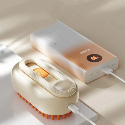 3-in-1 Electric Pet Steam Brush â€“ USB Rechargeable Grooming & Massage Comb for Cats & Dogs (Removes Hair, Cleans, & Shines Coat)