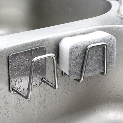 Stainless Steel Sink Sponge Holder – Space-Saving Rack with Drainage