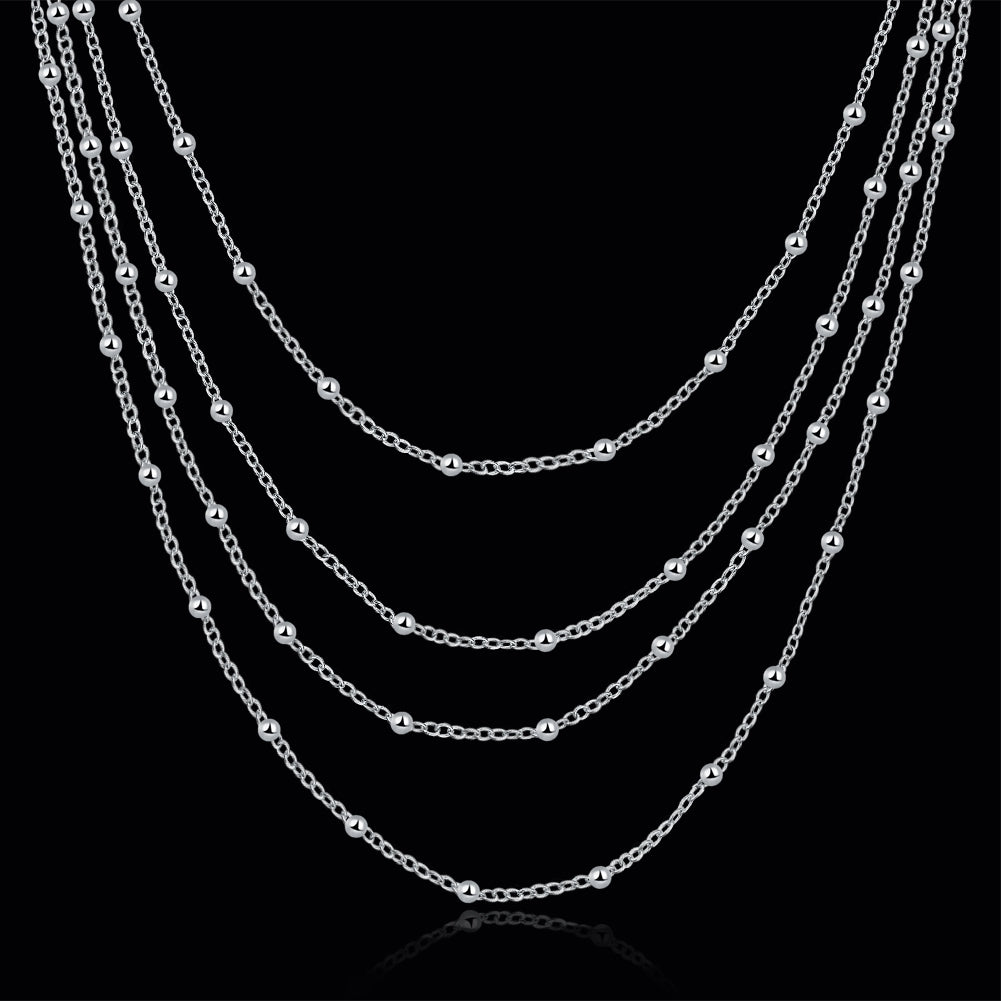 Sterling Silver Smooth Bead Chain Necklace