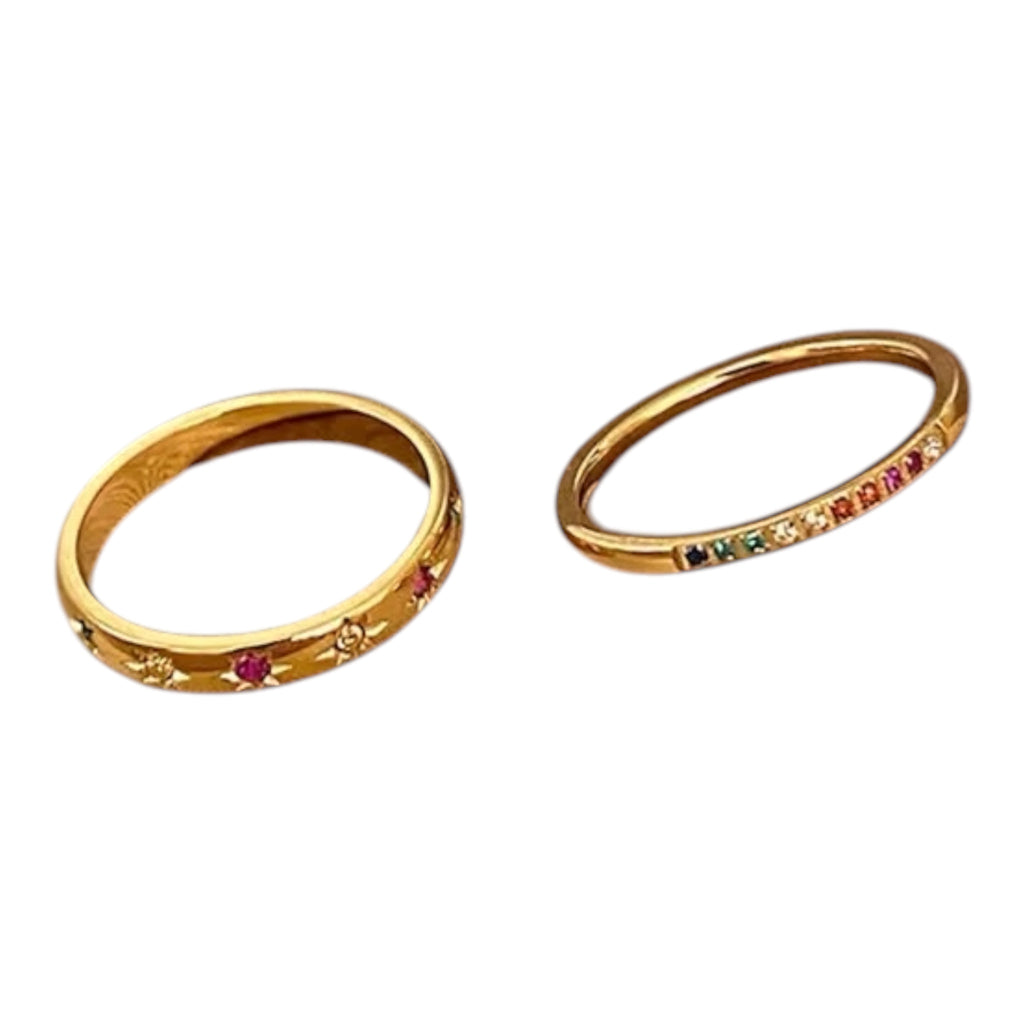 Aurora Star Ring Set