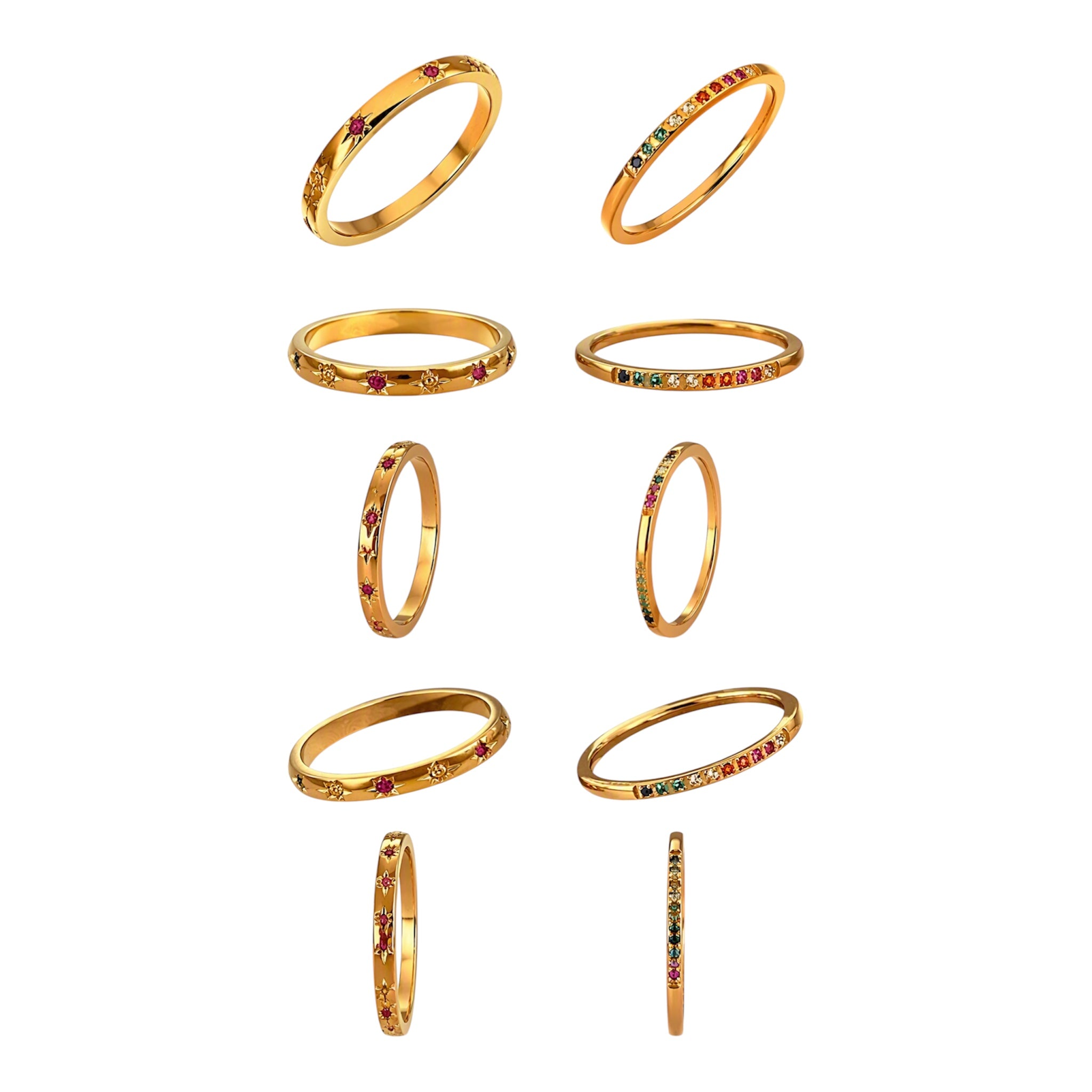 Aurora Star Ring Set