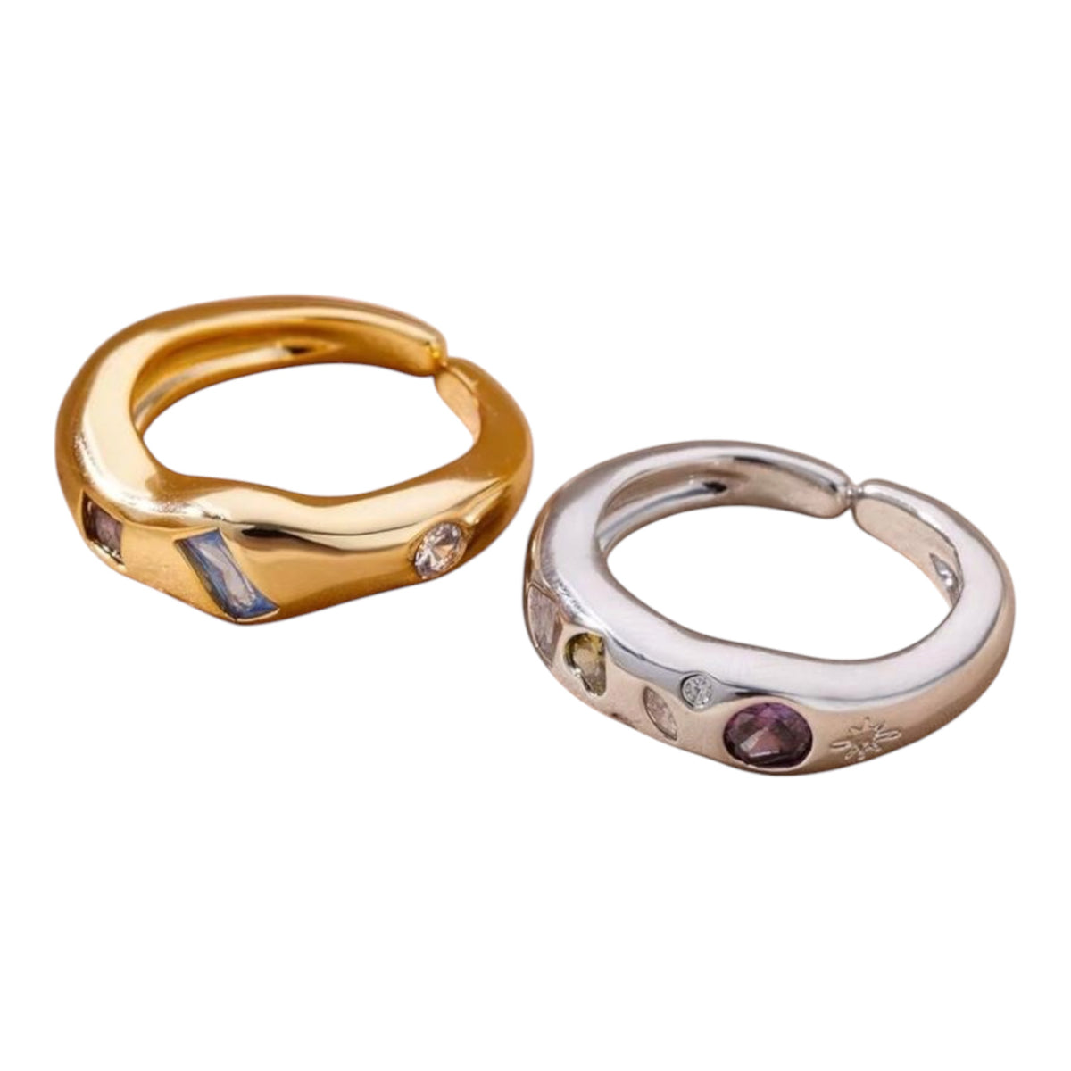 Tricolor Luxe Square Ring