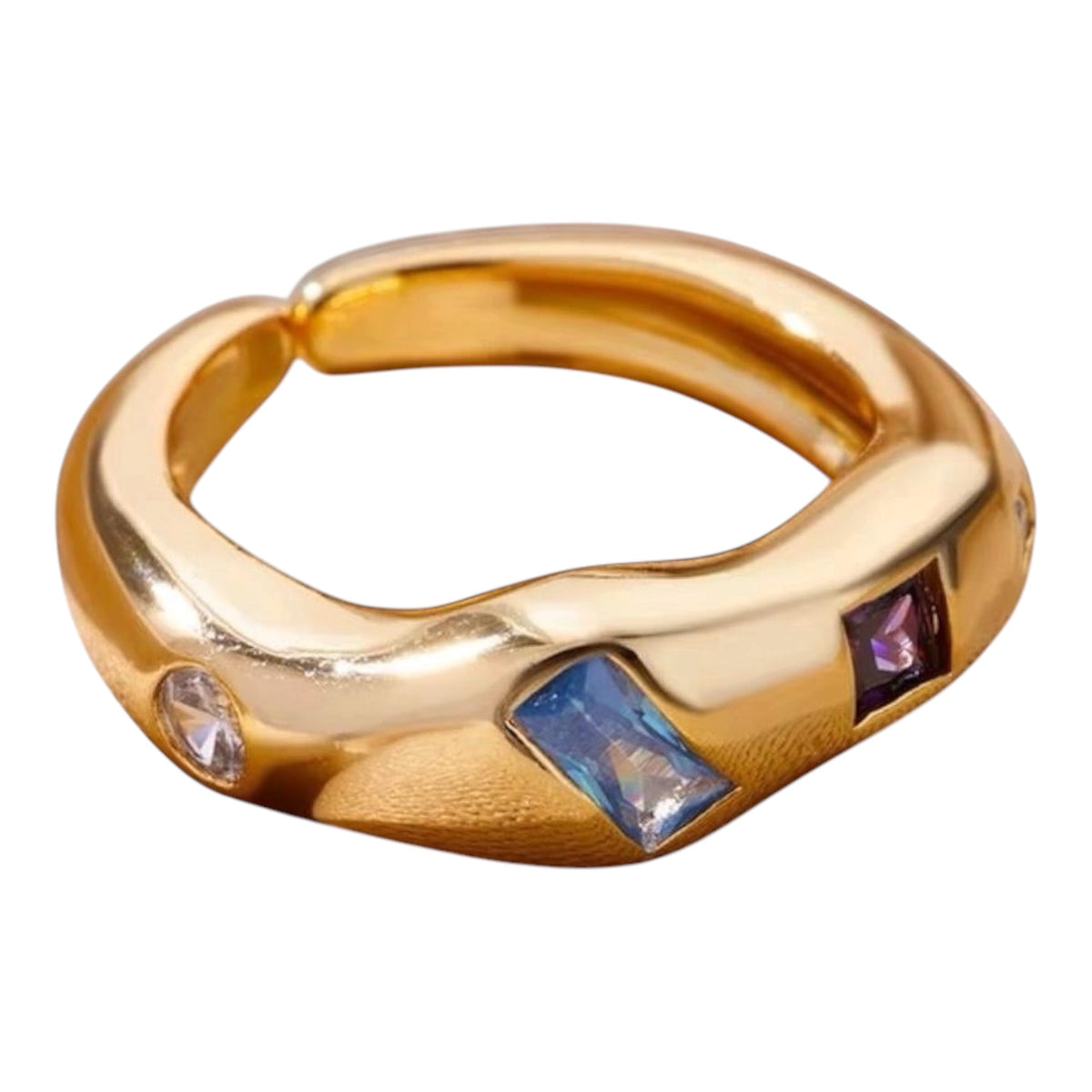 Tricolor Luxe Square Ring