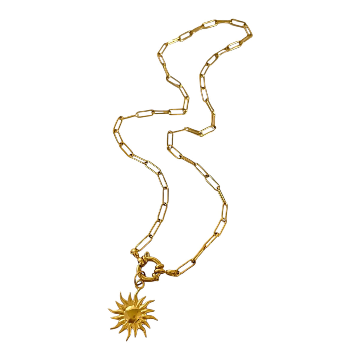 Solara White Enamel Necklace