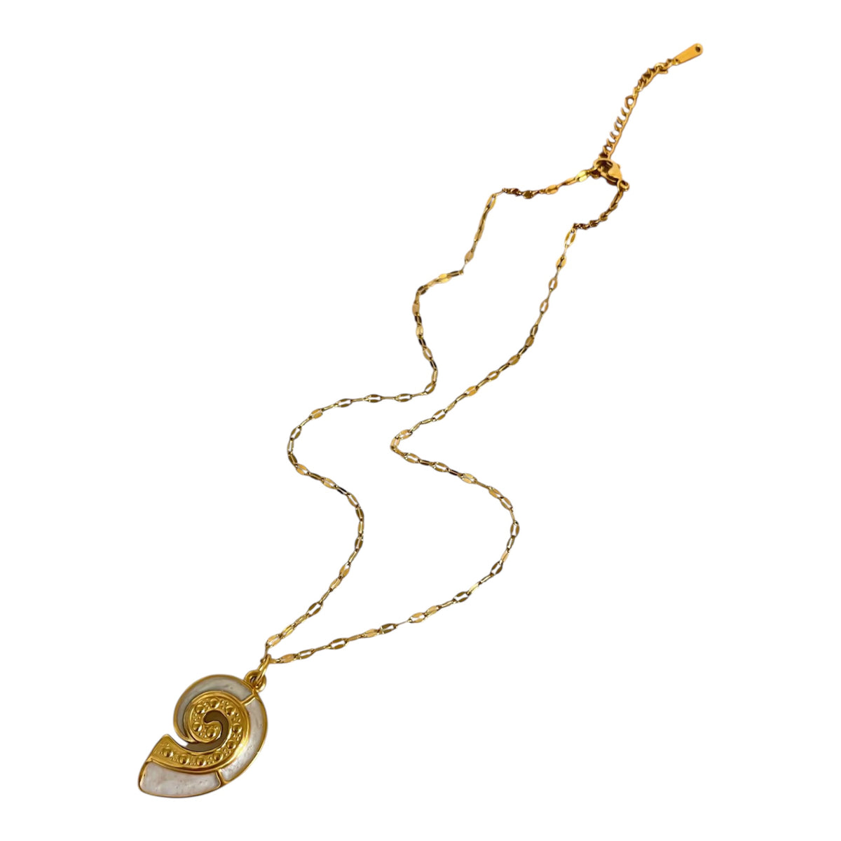Solara White Enamel Necklace