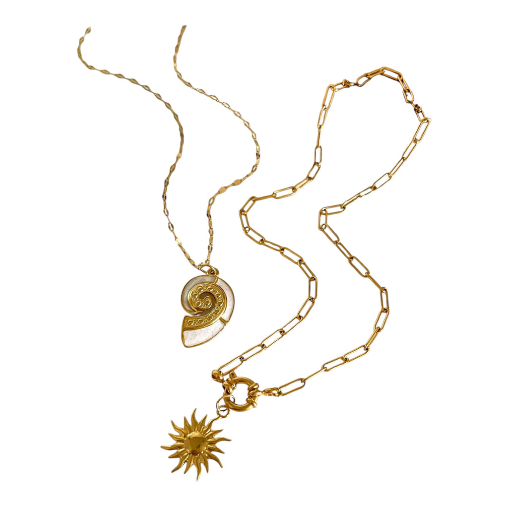 Solara White Enamel Necklace