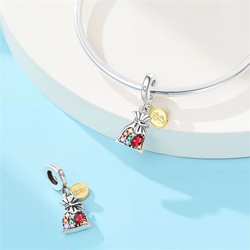 Original 925 Silver Lucky Money Bag Charm