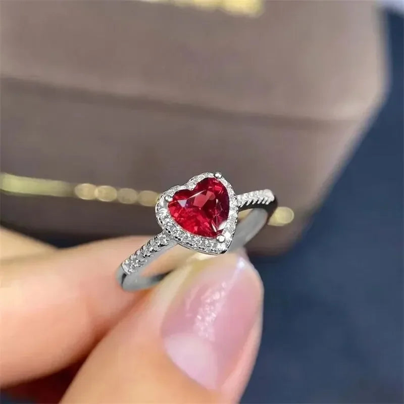 Ruby Glow Heart Ring
