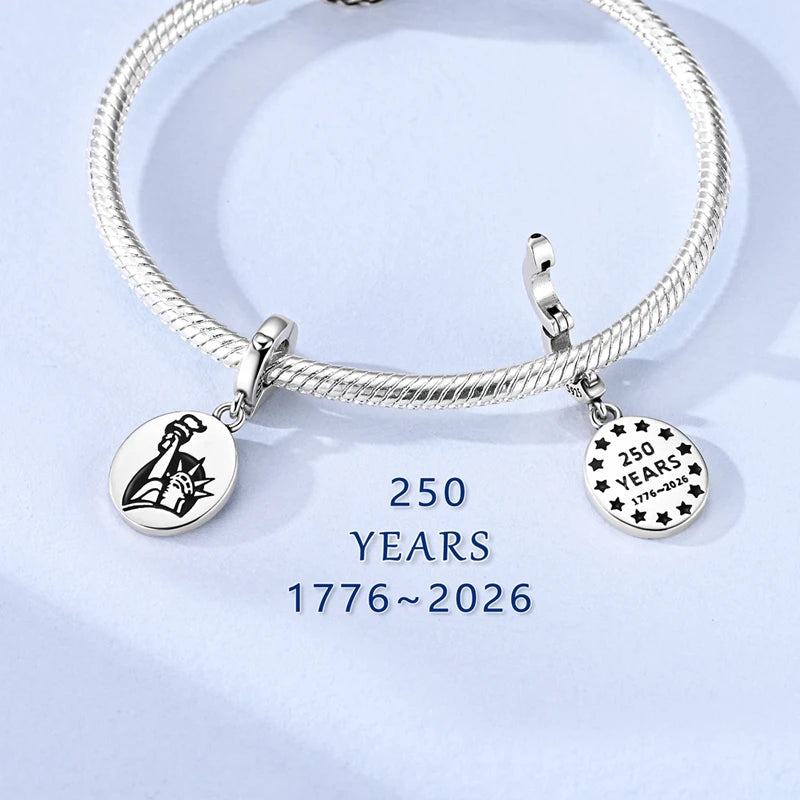 Women’s 925 Silver USA Charm Bead