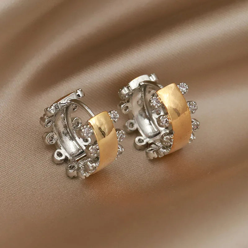 Geometric Crystal Stud Earrings