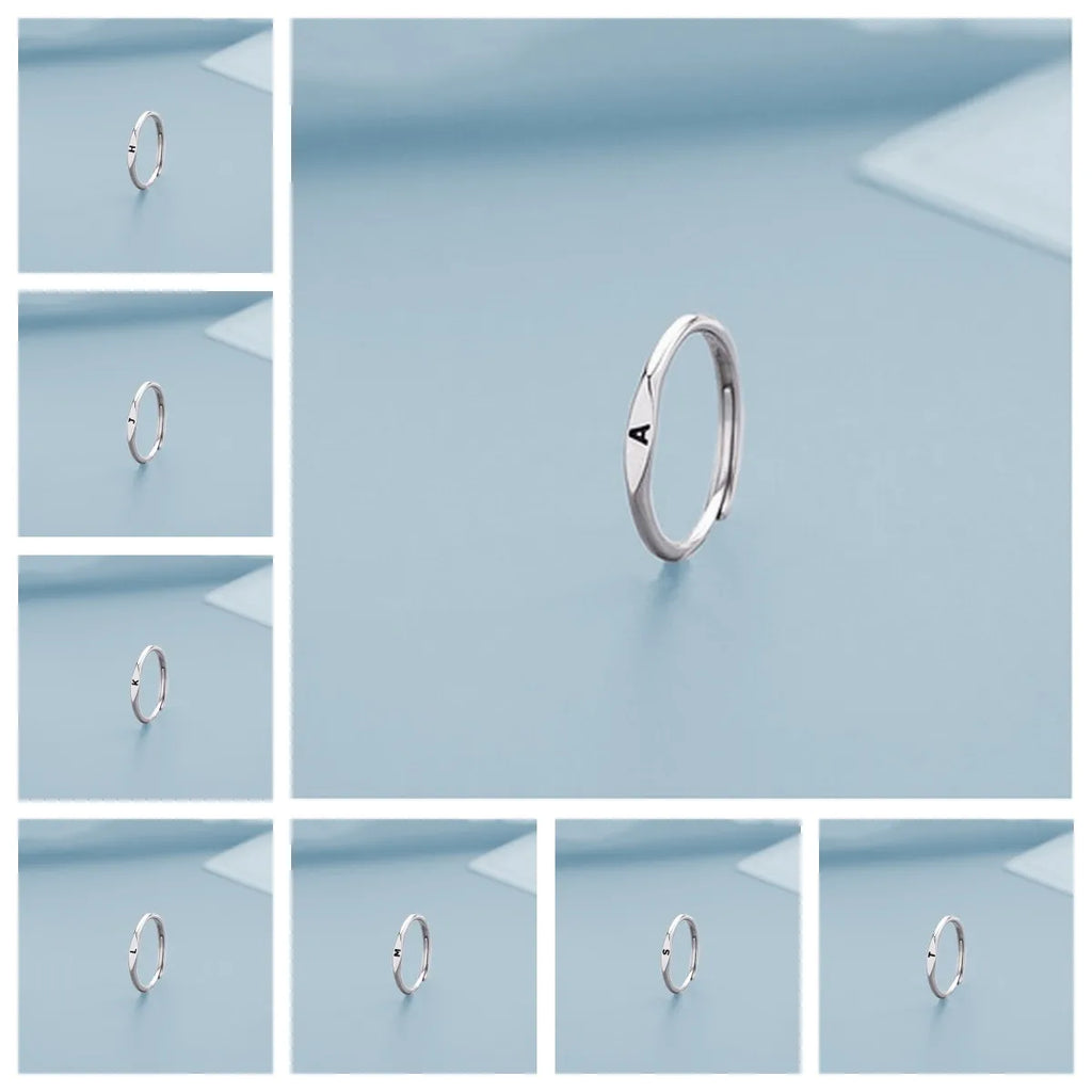 Silver Alphabet Ring