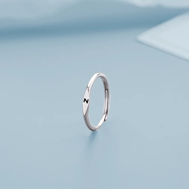 Silver Alphabet Ring