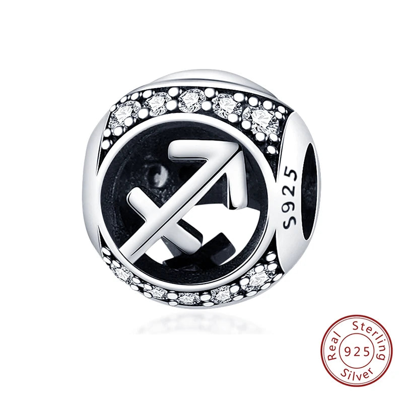 Zodiac Constellation Sterling Silver Charm