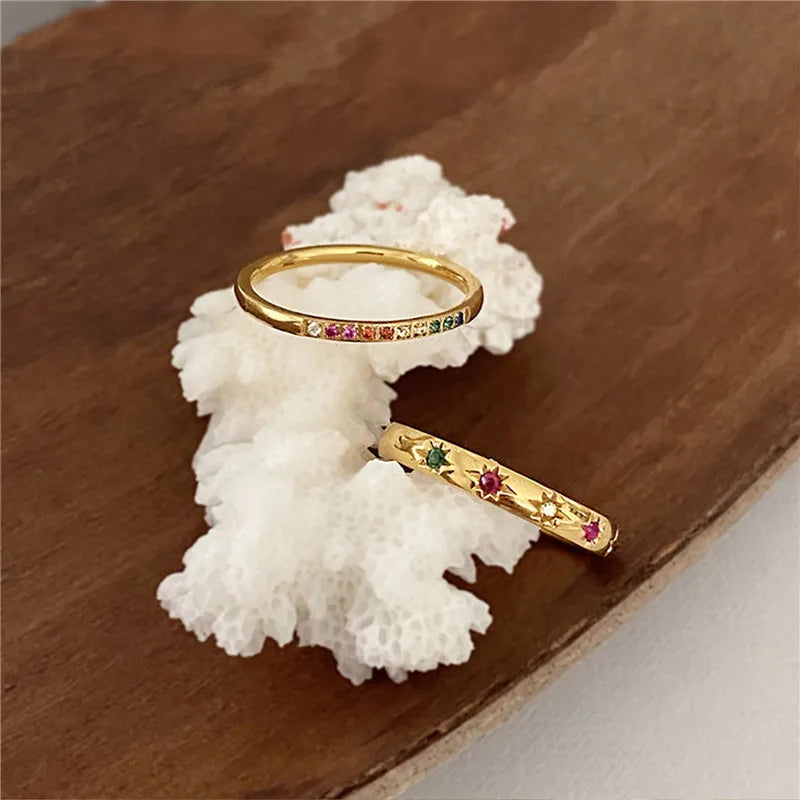 Aurora Star Ring Set