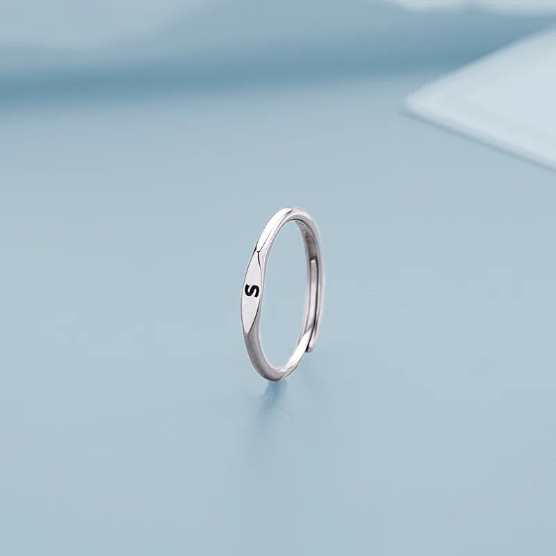 Silver Alphabet Ring