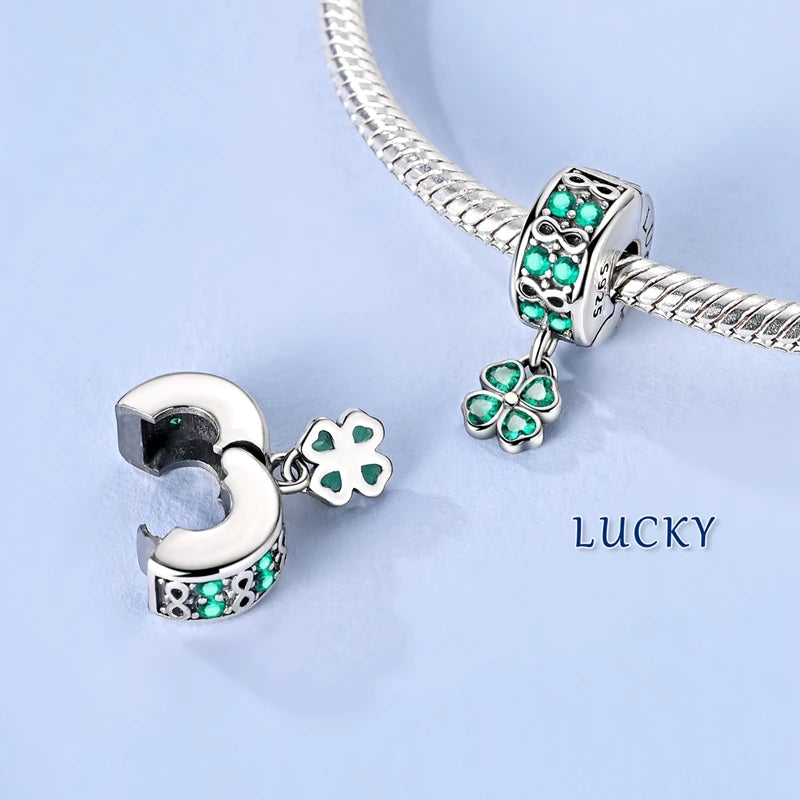 Lucky Aura Four-Leaf Clover Bead
