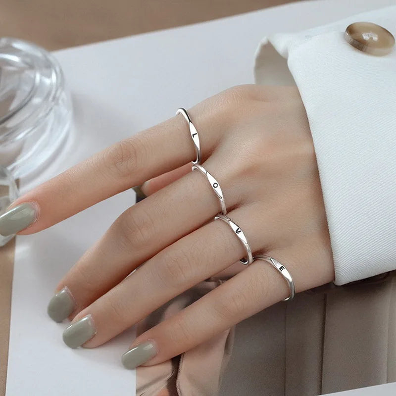 Silver Alphabet Ring