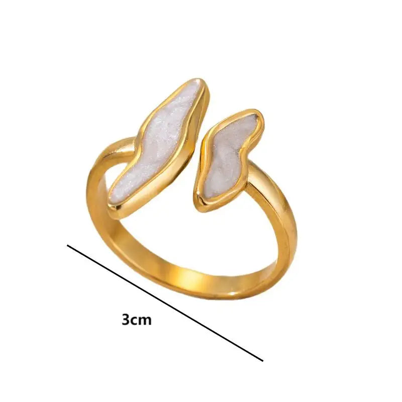 Sculpted Wave Enamel Ring