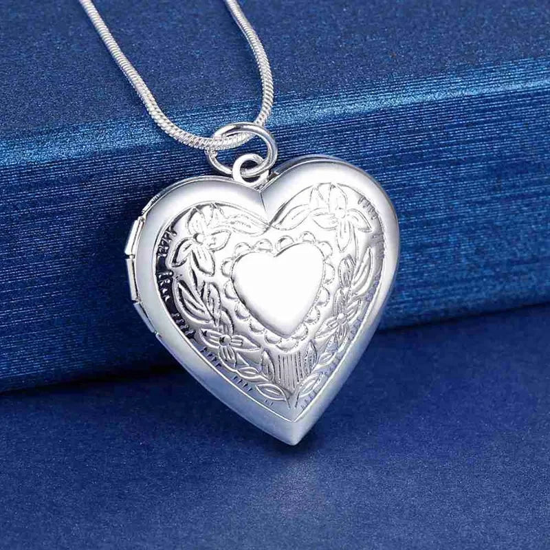 925 Sterling Silver Memory Locket Necklace