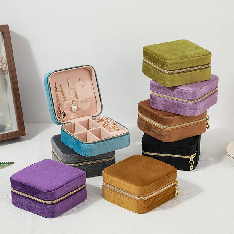 Luxury Velvet Travel Jewelry Case