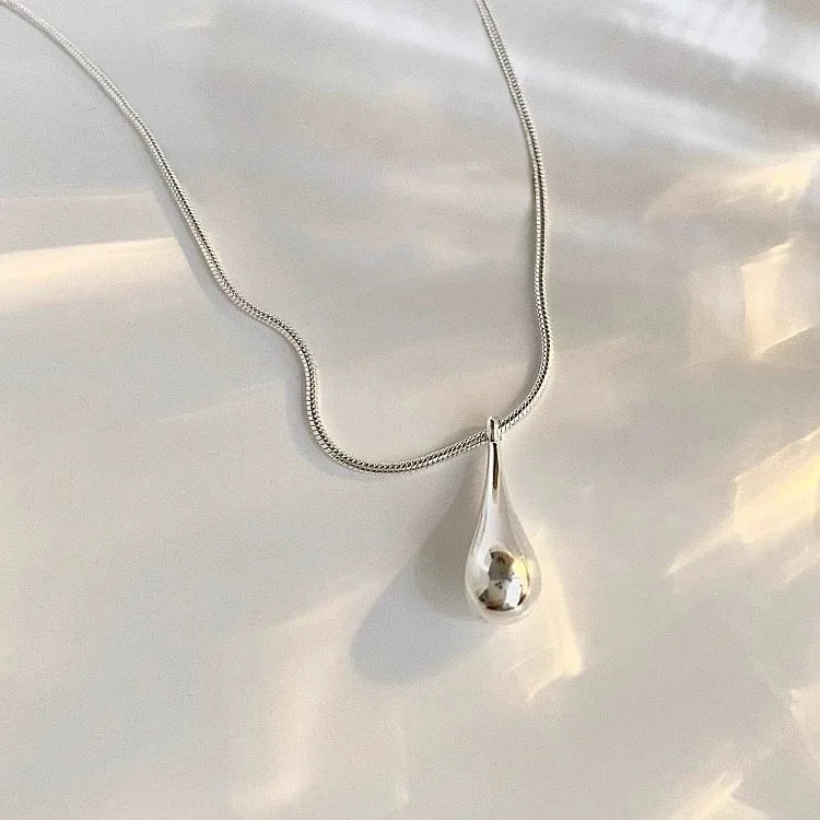 925 Sterling Silver Waterdrop Pendant Necklace
