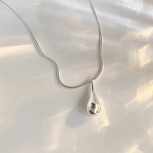 925 Sterling Silver Waterdrop Pendant Necklace