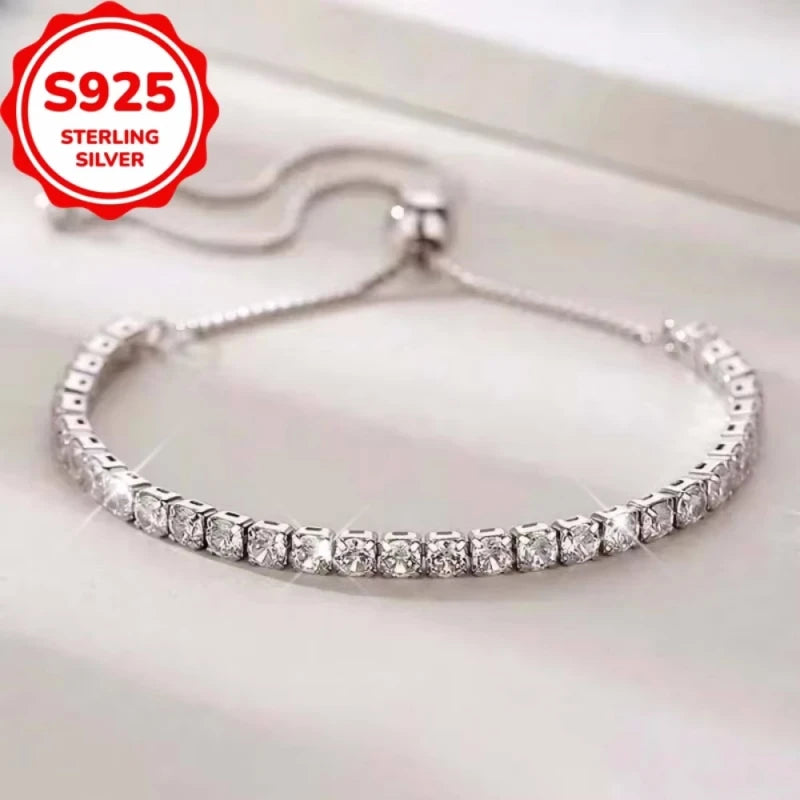 Elegant Zircon Tennis Bracelet – 925 Sterling Silver
